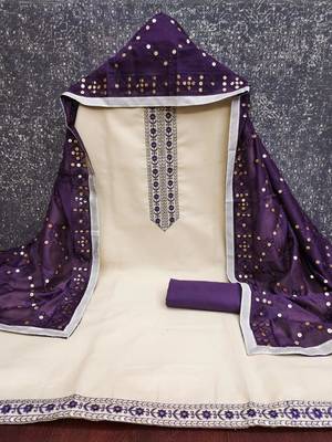Embroidered Unstitched Dress Material 3