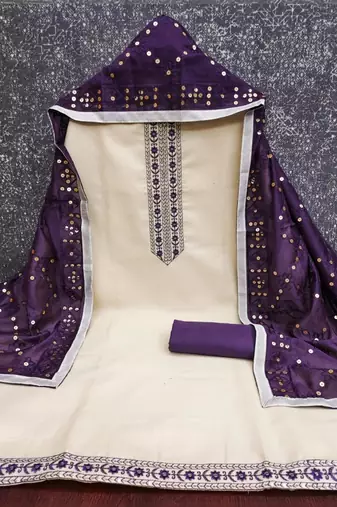 Embroidered Unstitched Dress Material