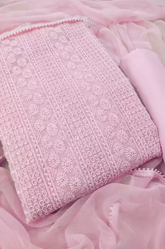 Embroidered Unstitched Dress Material