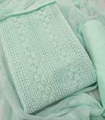 sea embroidered unstitched dress material