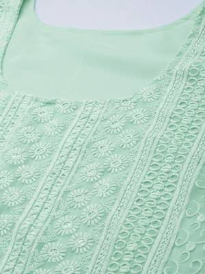 sea embroidered unstitched dress material 2
