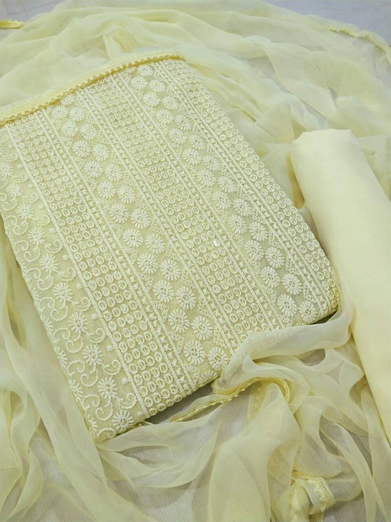 Embroidered Unstitched Dress Material