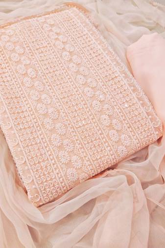 embroidered unstitched dress material