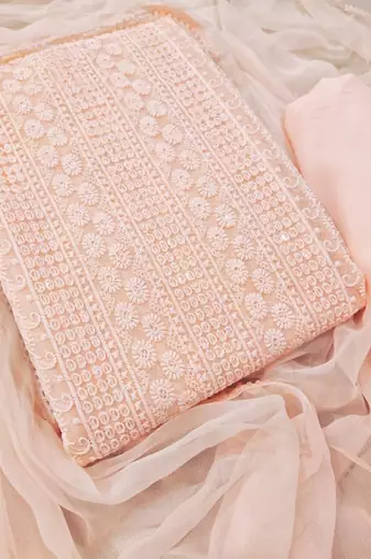 Embroidered Unstitched Dress Material