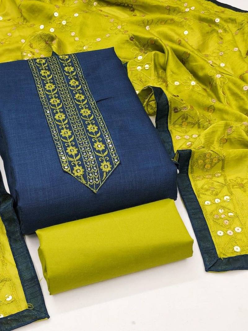 Embroidered Unstitched Dress Material