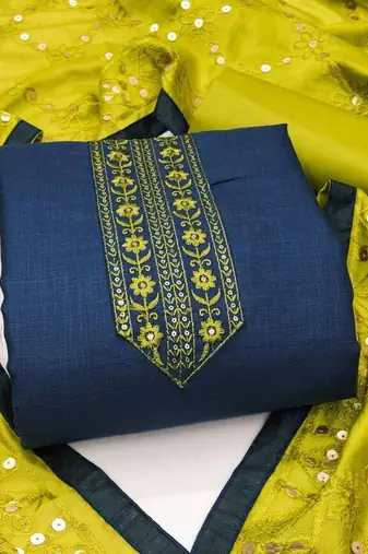 Embroidered Unstitched Dress Material