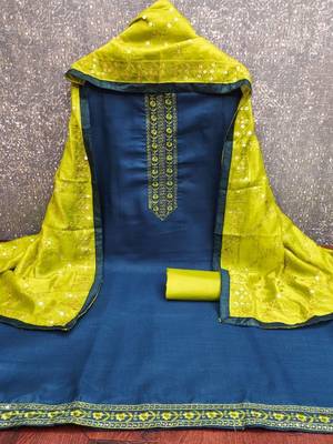 Embroidered Unstitched Dress Material 3