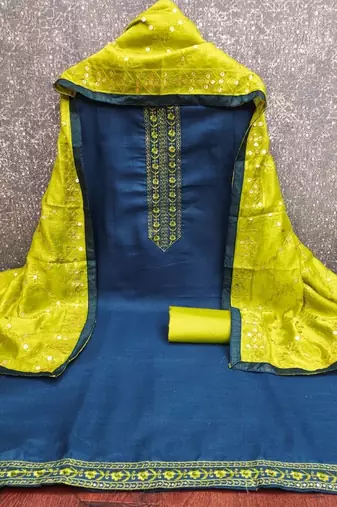 Embroidered Unstitched Dress Material