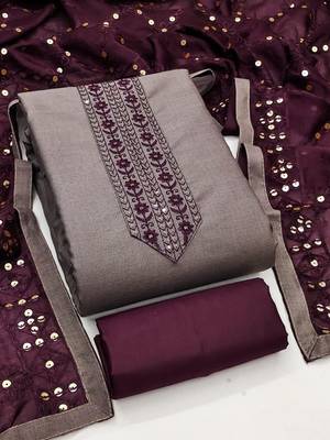 Embroidered Pure Cotton Unstitched Dress Material 1