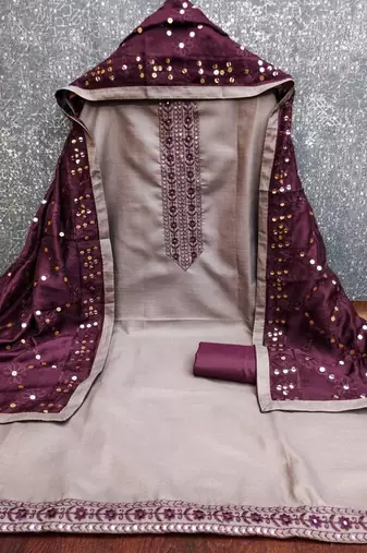 Embroidered Pure Cotton Unstitched Dress Material