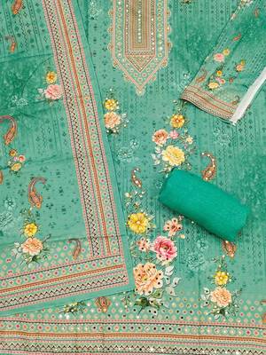Floral Printed Unstitched Dress Material 2