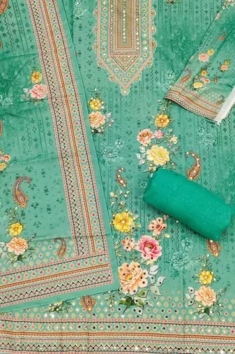 Floral Printed Unstitched Dress Material