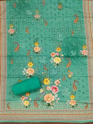 Floral Printed Unstitched Dress Material 3