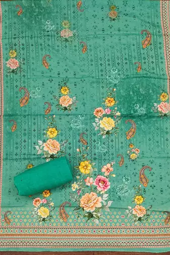 Floral Printed Unstitched Dress Material