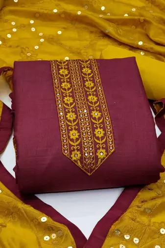 Embroidered Unstitched Dress Material