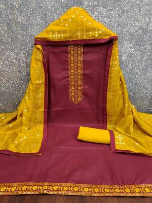 Embroidered Unstitched Dress Material 3