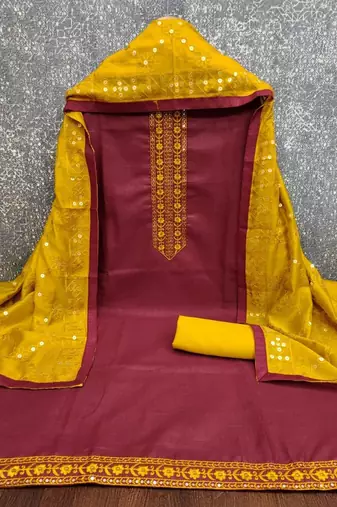 Embroidered Unstitched Dress Material