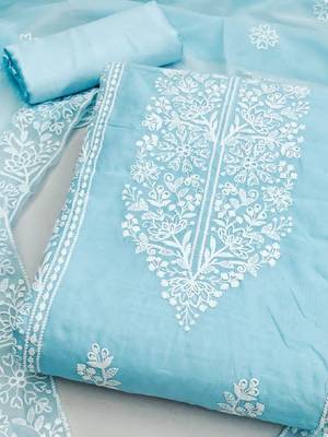 Ethnic Motifs Embroidered Unstitched Dress Material 2
