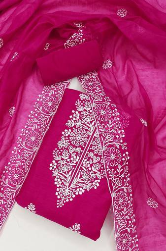 floral embroidered unstitched dress material