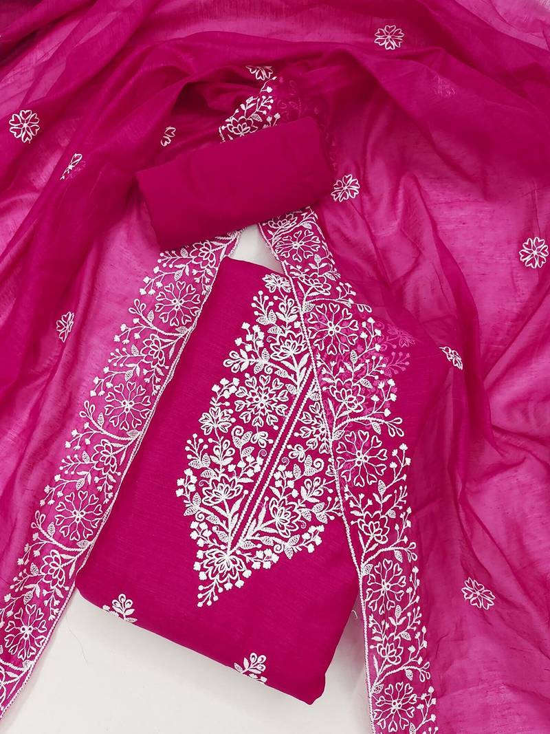 Floral Embroidered Unstitched Dress Material