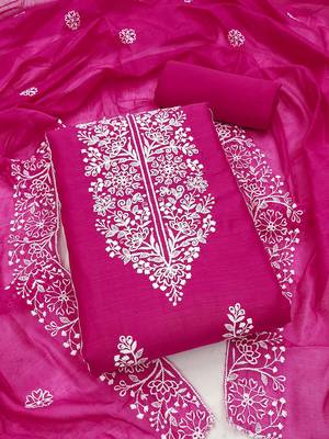 Floral Embroidered Unstitched Dress Material 2