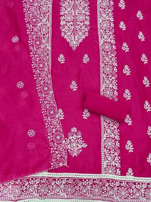 Floral Embroidered Unstitched Dress Material 3