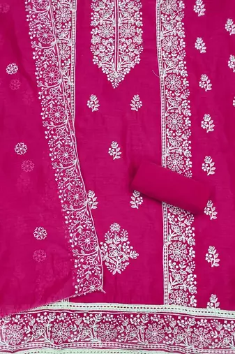 Floral Embroidered Unstitched Dress Material