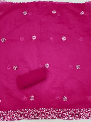 Floral Embroidered Unstitched Dress Material 4