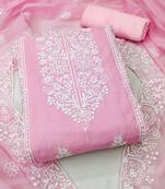 Embroidered Art Silk Unstitched Dress Material