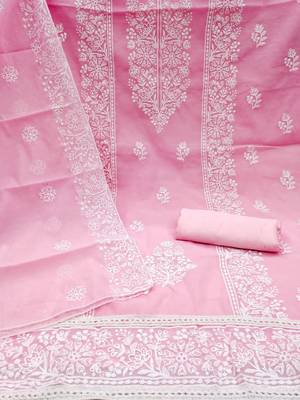 Embroidered Art Silk Unstitched Dress Material 4