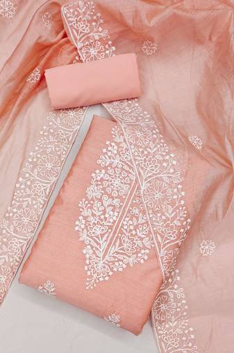 floral embroidered unstitched dress material