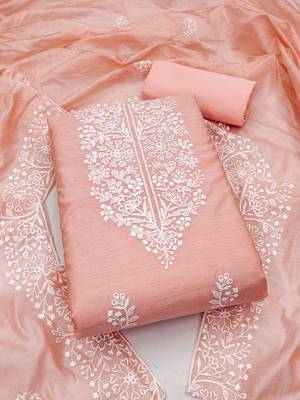 Floral Embroidered Unstitched Dress Material 2