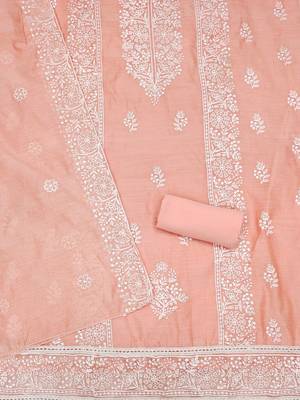 Floral Embroidered Unstitched Dress Material 3