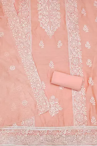 Floral Embroidered Unstitched Dress Material