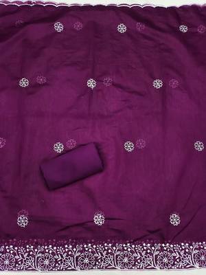 Floral Embroidered Unstitched Dress Material 4