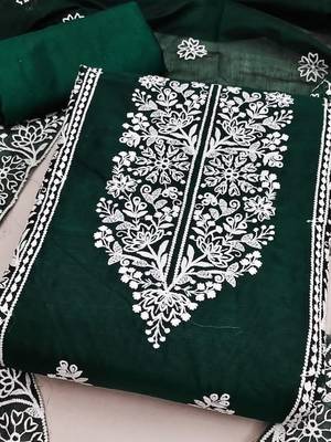 Embroidered Art Silk Unstitched Dress Material 2