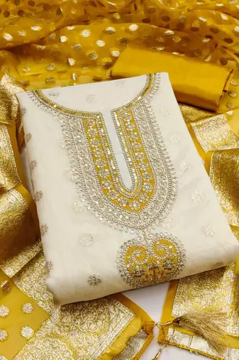 Embroidered Unstitched Dress Material
