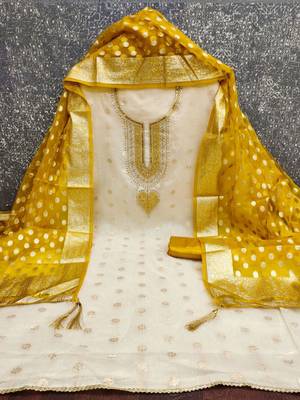 Embroidered Unstitched Dress Material 3