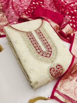 Embroidered Pure Cotton Unstitched Dress Material 1