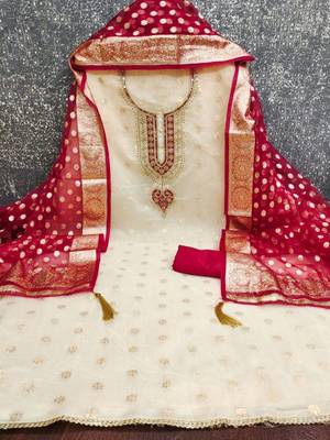 Embroidered Pure Cotton Unstitched Dress Material 3
