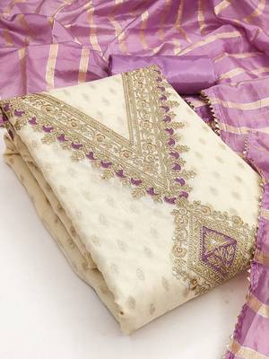 Embroidered Unstitched Dress Material 1
