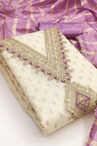 Embroidered Unstitched Dress Material