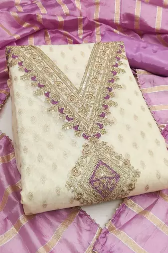 Embroidered Unstitched Dress Material