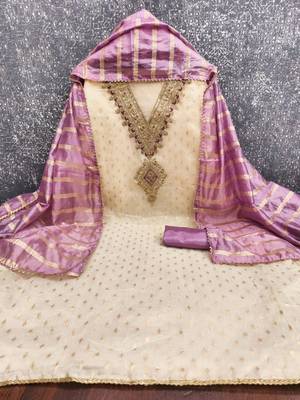 Embroidered Unstitched Dress Material 3
