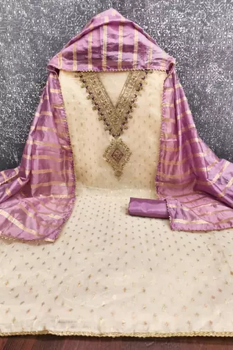 Embroidered Unstitched Dress Material