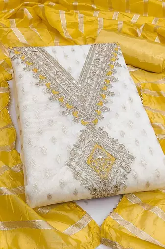 Embroidered Unstitched Dress Material