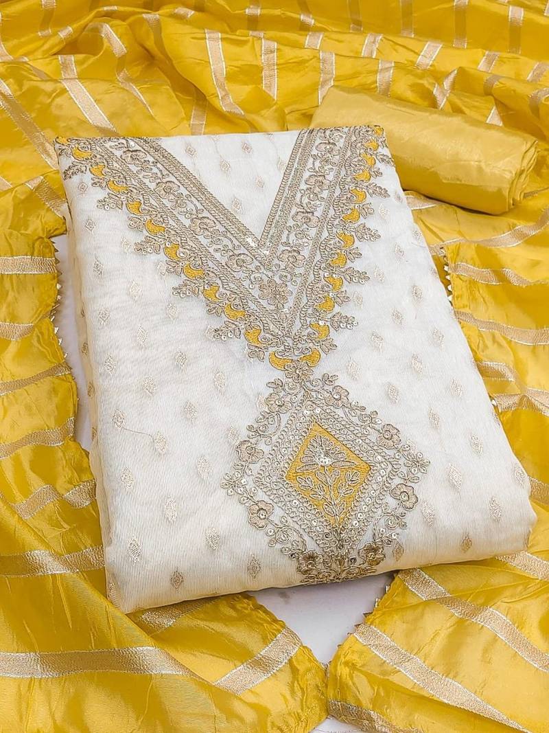 Embroidered Unstitched Dress Material