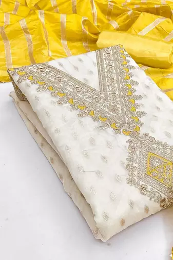 Embroidered Unstitched Dress Material