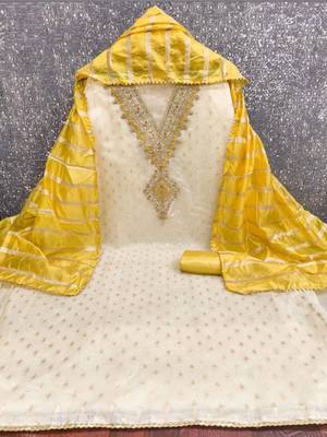 Embroidered Unstitched Dress Material 3