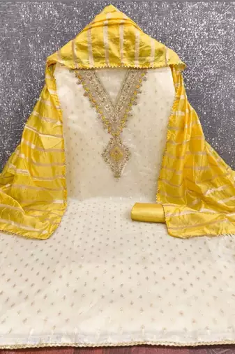 Embroidered Unstitched Dress Material